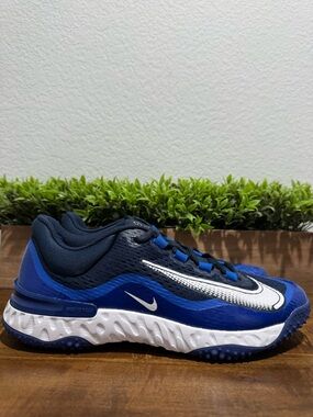 Nike Alpha Huarache Elite 4 Turf Baseball Shoes Navy DX6964 414 Men’s Size 10.5